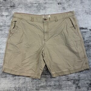 Weatherproof Vintage Mens Tan Khaki Micro Stripe Chino Shorts Size 40 Stretch